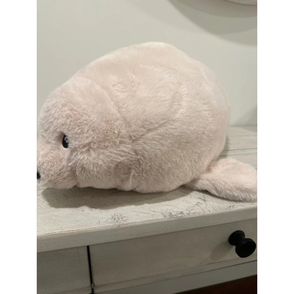Earth Pals Plush Harp Seal Stuffed Animal Pink Cream Recycled Petting Zoo 16in